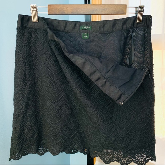 J. Crew Black Scallop Lace Mini Skirt - Picture 2 of 7